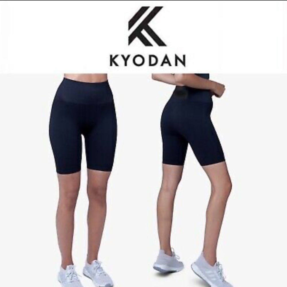 Kyodan high waisted black biker shorts